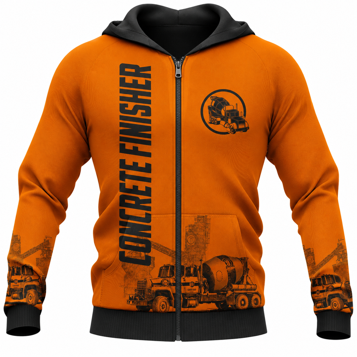 Zip Hoodie - matching personalized product design - front view