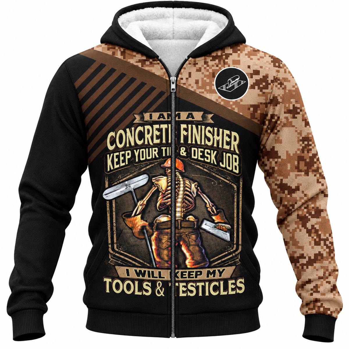 Fleece Zip Hoodie - matching personalized product design - front view