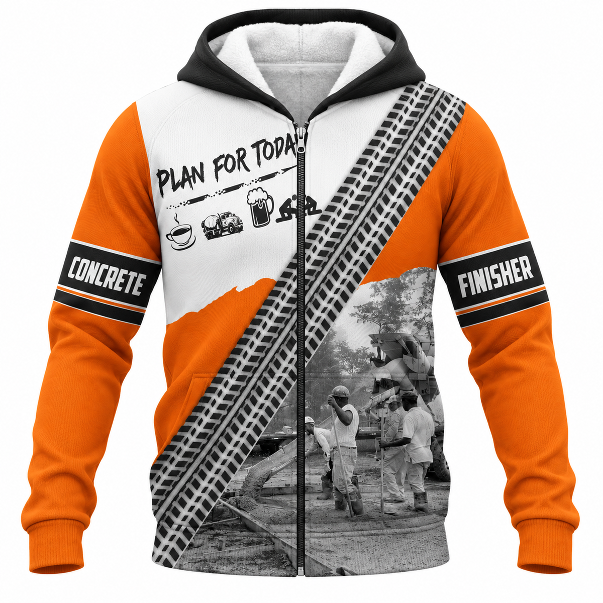 Fleece Zip Hoodie - matching personalized product design - front view