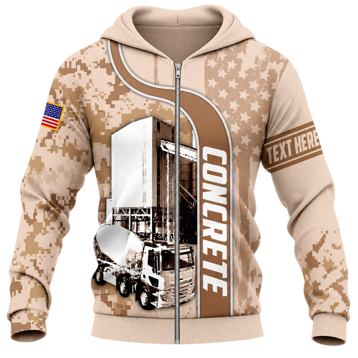 Zip Hoodie - matching personalized product design - front view