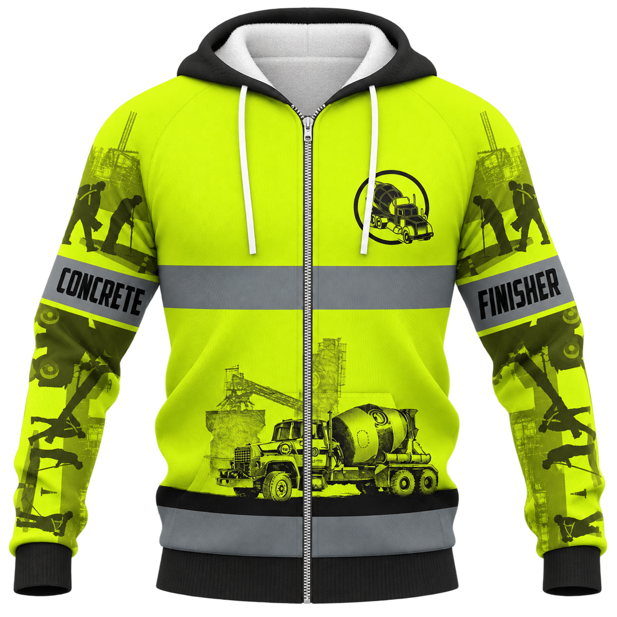 Fleece Zip Hoodie - matching personalized product design - front view