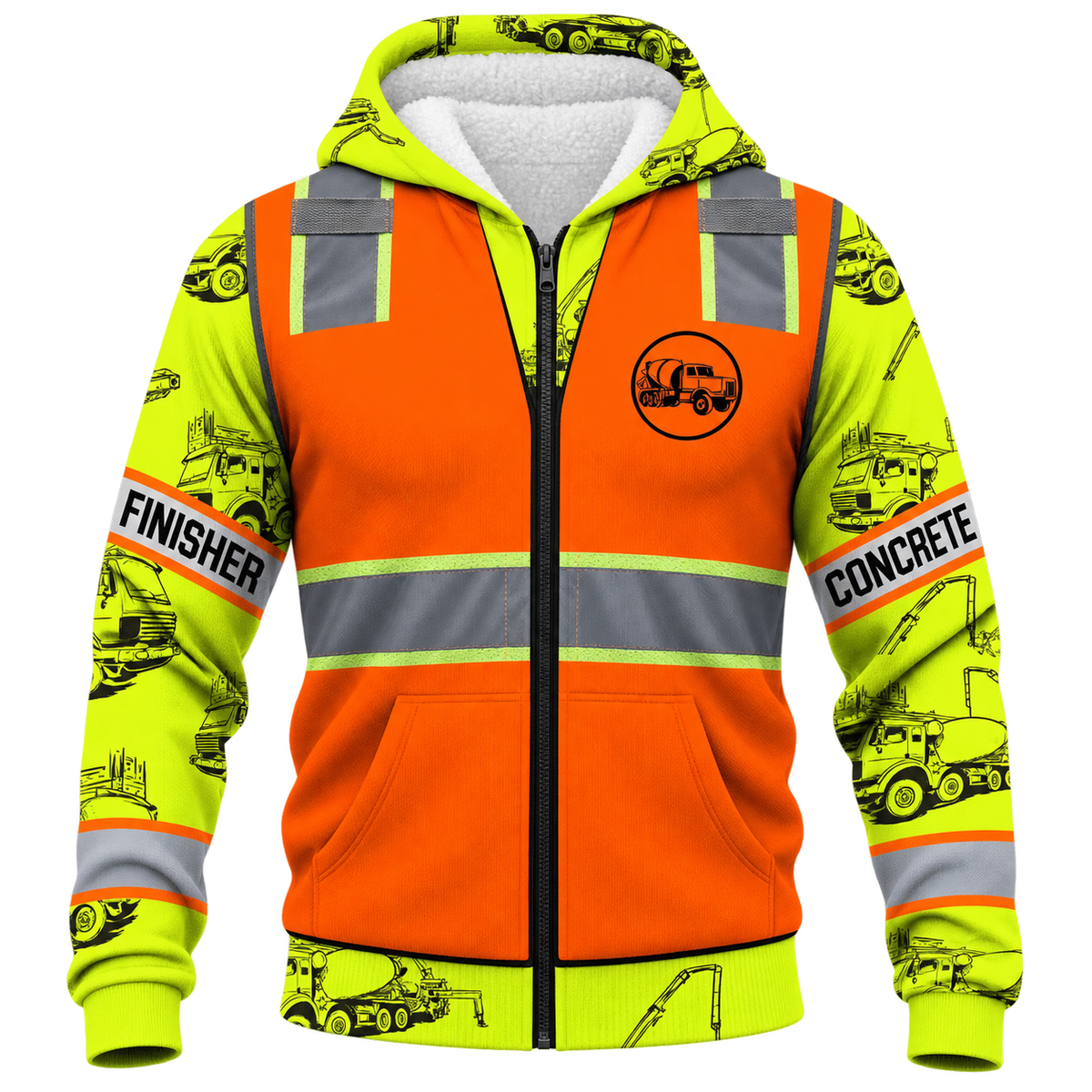 Fleece Zip Hoodie - matching personalized product design - front view