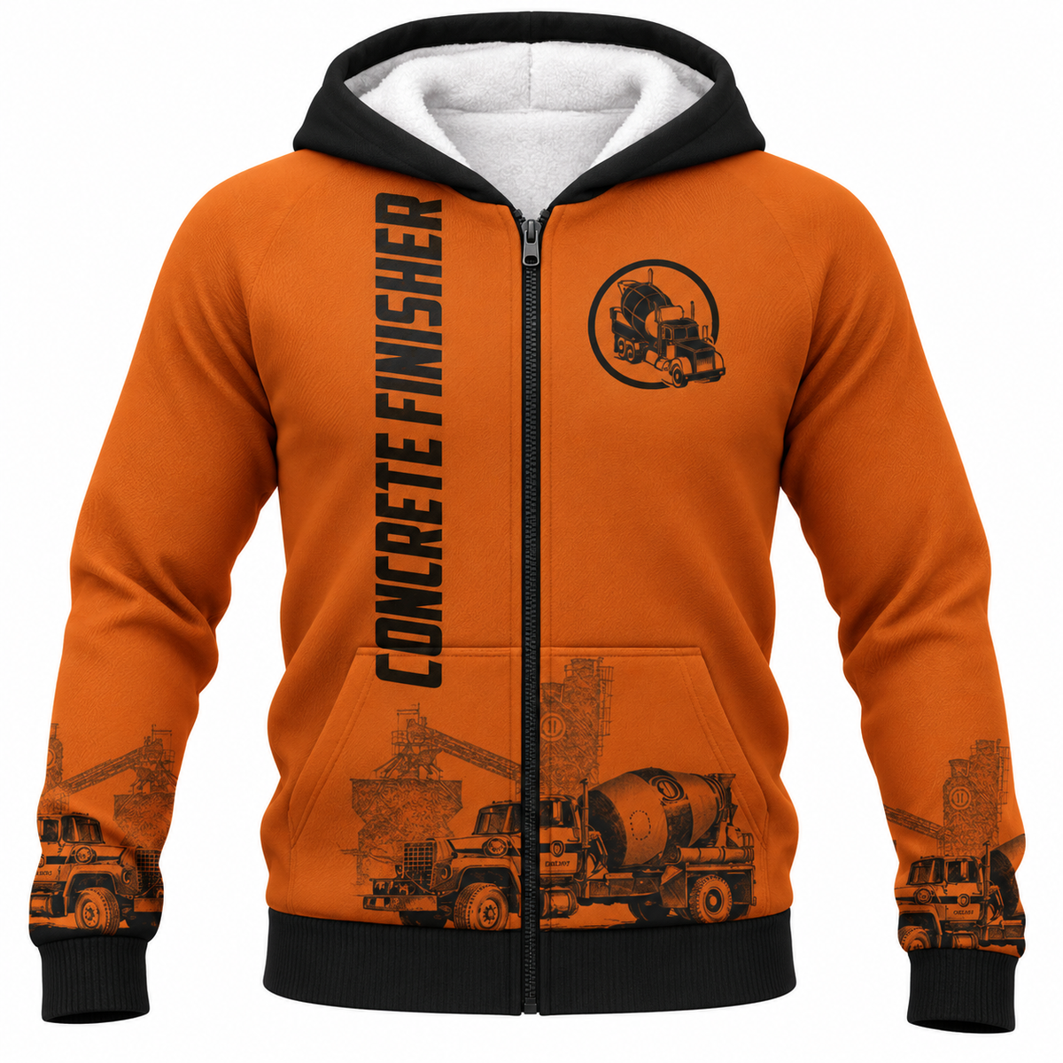 Fleece Zip Hoodie - matching personalized product design - front view