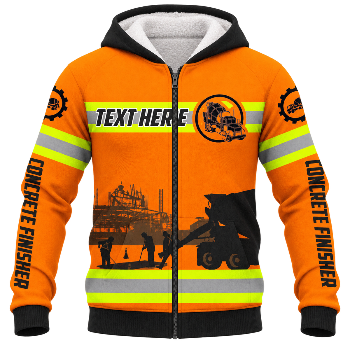 Fleece Zip Hoodie - matching personalized product design - front view