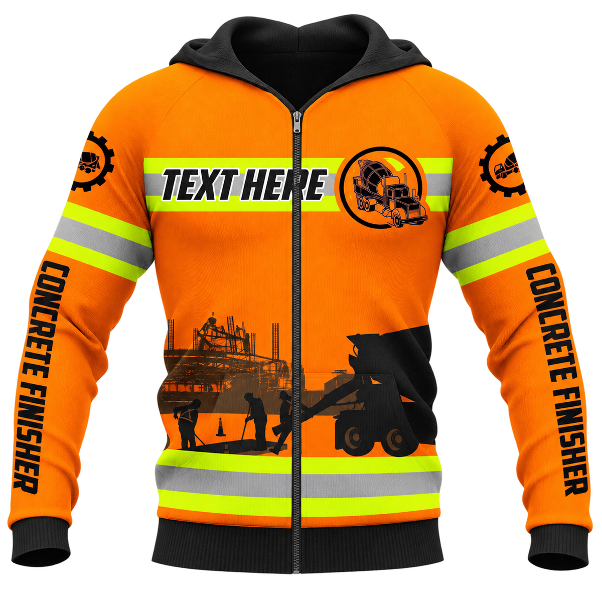 Zip Hoodie - matching personalized product design - front view