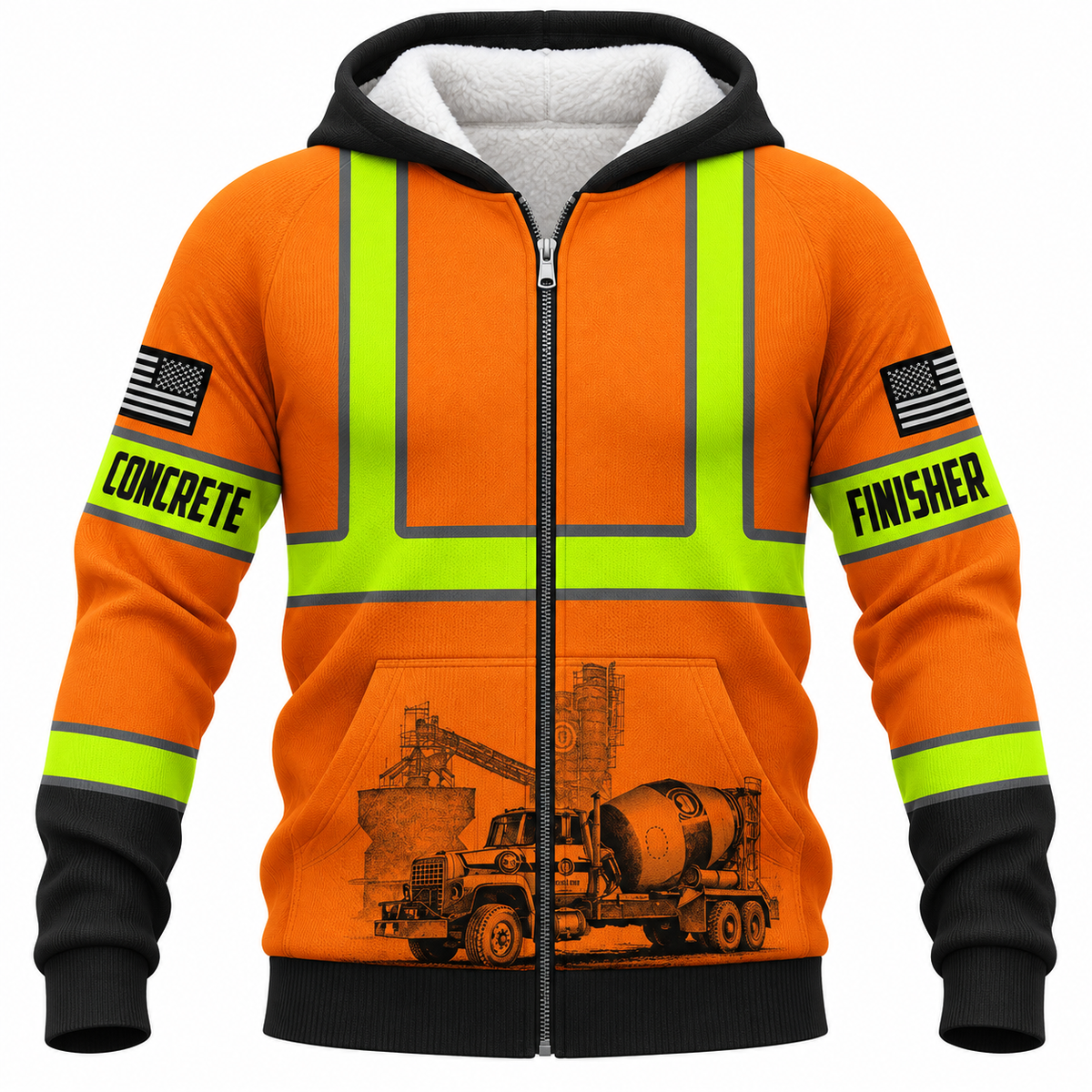 Fleece Zip Hoodie - matching personalized product design - front view