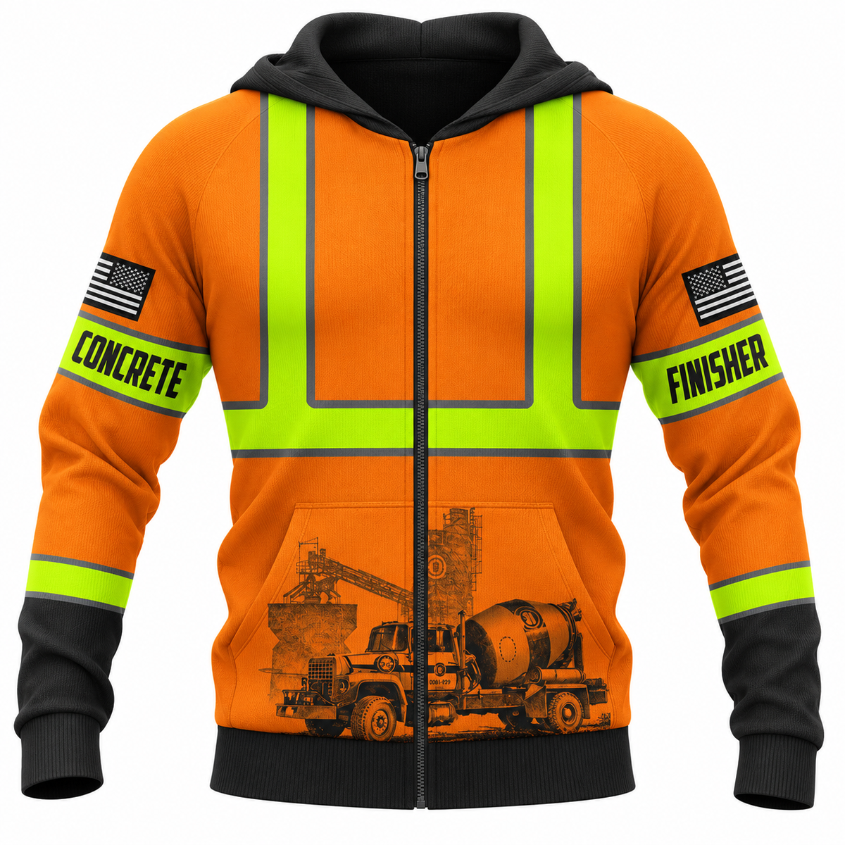 Zip Hoodie - matching personalized product design - front view