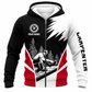 Personalized Carpenter Hoodie & T-Shirt - Black White Red Carpenter Illustration – Fleece Zip Hoodie, front view