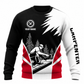 Personalized Carpenter Hoodie & T-Shirt - Black White Red Carpenter Illustration – Sweatshirt, front view