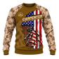 Personalized Carpenter Hoodie & T-Shirt - Tan Camouflage American Flag Carpenter – Sweatshirt, front view