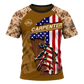 Personalized Carpenter Hoodie & T-Shirt - Tan Camouflage American Flag Carpenter – T-Shirt, front view