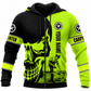 Personalized Carpenter Hoodie & T-Shirt - Black Neon Yellow Carpenter Skull – Zip Hoodie, front view