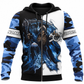 Personalized Carpenter Hoodie & T-Shirt - Blue Camouflage Grim Reaper – Zip Hoodie, front view