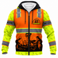 Personalized Welder Hoodie & T-Shirt - Orange Vest Print Welding Scene – Fleece Zip Hoodie, front view