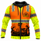 Personalized Welder Hoodie & T-Shirt - Orange Vest Print Welding Scene – Zip Hoodie, front view
