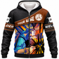 Personalized Welder Hoodie & T-Shirt - Brown Panel Colourful Welding Sparks – Fleece Zip Hoodie, front view