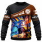 Personalized Welder Hoodie & T-Shirt - Brown Panel Colourful Welding Sparks – Sweatshirt, front view