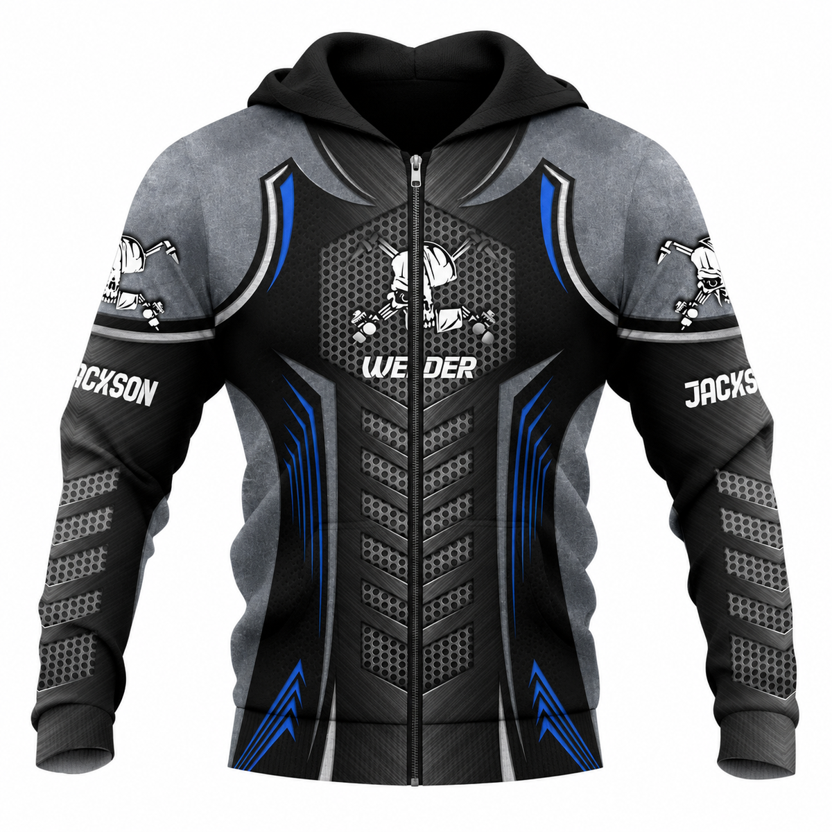 Zip Hoodie - matching personalized product design - front view