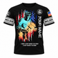 Personalized Welder Hoodie & T-Shirt - Black Welding Sparks American Flag – T-Shirt, front view