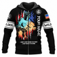 Personalized Welder Hoodie & T-Shirt - Black Welding Sparks American Flag – Zip Hoodie, front view