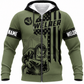 Personalized Welder Hoodie & T-Shirt - Olive Green American Flag Welder – Fleece Zip Hoodie, front view