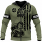Personalized Welder Hoodie & T-Shirt - Olive Green American Flag Welder – Zip Hoodie, front view