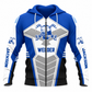 Personalized Welder Hoodie & T-Shirt - Blue White Welding Badge – Zip Hoodie, front view