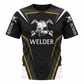 Personalized Welder Hoodie & T-Shirt - Black White Gold Welder Badge – T-Shirt, front view