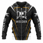 Personalized Welder Hoodie & T-Shirt - Black White Gold Welder Badge – Zip Hoodie, front view