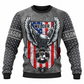 Personalized Welder Hoodie & T-Shirt - Grey American Eagle Shield – Sweatshirt, front view