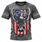Personalized Welder Hoodie & T-Shirt - Grey American Eagle Shield – T-Shirt, front view