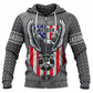 Personalized Welder Hoodie & T-Shirt - Grey American Eagle Shield – Zip Hoodie, front view