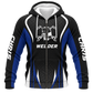 Personalized Welder Hoodie & T-Shirt - Black Blue Welding Helmet Badge – Fleece Zip Hoodie, front view