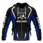 Personalized Welder Hoodie & T-Shirt - Black Blue Welding Helmet Badge – Zip Hoodie, front view