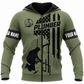 Personalized Plumber Hoodie & T-Shirt - Olive Green American Flag Plumber – Zip Hoodie, front view