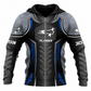 Personalized Plumber Hoodie & T-Shirt - Black Blue Plumbing Armour Print – Zip Hoodie, front view
