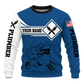 Personalized Plumber Hoodie & T-Shirt - Blue White Plumbing Tools – Sweatshirt, front view