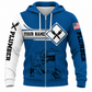 Personalized Plumber Hoodie & T-Shirt - Blue White Plumbing Tools – Zip Hoodie, front view