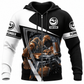 Personalized Plumber Hoodie & T-Shirt - Black White Plumber At Work – Zip Hoodie, front view