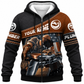 Personalized Plumber Hoodie & T-Shirt - Brown Diagonal Panel Plumber At Work – Fleece Zip Hoodie, front view