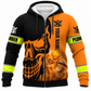 Personalized Plumber Hoodie & T-Shirt - Orange Black Plumber Skull – Fleece Zip Hoodie, front view