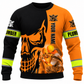 Personalized Plumber Hoodie & T-Shirt - Orange Black Plumber Skull – Sweatshirt, front view