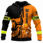 Personalized Plumber Hoodie & T-Shirt - Orange Black Plumber Skull – Zip Hoodie, front view