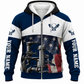 Personalized Plumber Hoodie & T-Shirt - Navy White American Flag Pipework – Fleece Zip Hoodie, front view