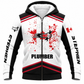Personalized Plumber Hoodie & T-Shirt - White Red Canadian Maple Leaf – Fleece Zip Hoodie, front view