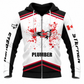 Personalized Plumber Hoodie & T-Shirt - White Red Canadian Maple Leaf – Zip Hoodie, front view