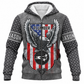 Personalized Plumber Hoodie & T-Shirt - Grey American Eagle Shield – Fleece Zip Hoodie, front view