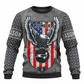 Personalized Plumber Hoodie & T-Shirt - Grey American Eagle Shield – Sweatshirt, front view