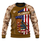 Personalized Plumber Hoodie & T-Shirt - Tan Camouflage American Flag Plumber – Sweatshirt, front view