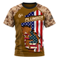 Personalized Plumber Hoodie & T-Shirt - Tan Camouflage American Flag Plumber – T-Shirt, front view